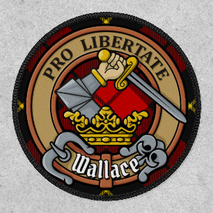 Clan Wallace Crest over Tartan Patch