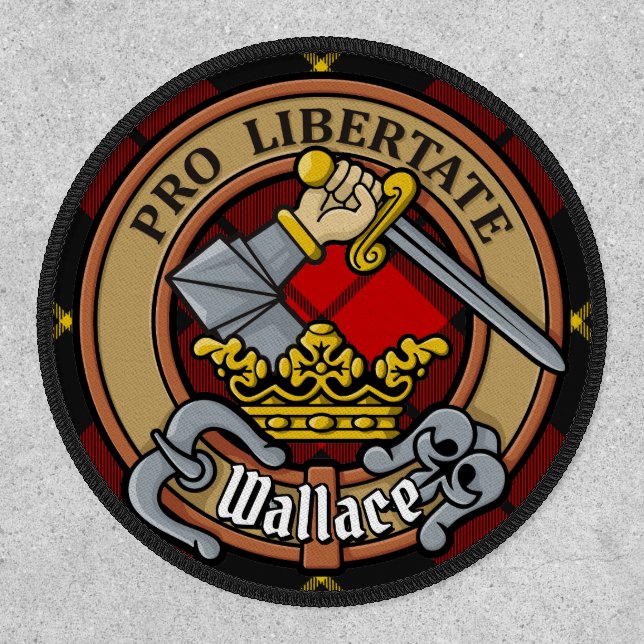 Clan Wallace Crest over Tartan Patch (Front)