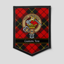 Clan Wallace Crest over Tartan Pennant