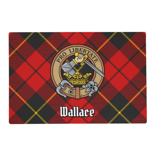 Clan Wallace Crest over Tartan Placemat (Front)