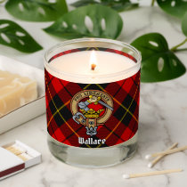 Clan Wallace Crest over Tartan Scented Candle