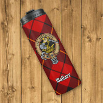 Clan Wallace Crest over Tartan Thermal Tumbler