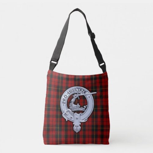 Clan Wallace Crest  Tartan Crossbody Bag