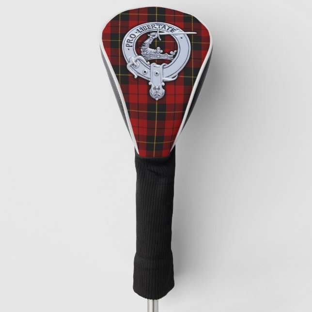 Clan Wallace Crest & Tartan Golf Head Cover (Front)