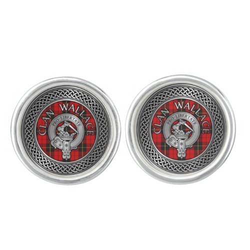 Clan Wallace Crest  Tartan Knot Cufflinks