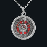 Clan Wallace Crest & Tartan Knot Sterling Silver Necklace<br><div class="desc">Clan Wallace Crest & Tartan Knot</div>