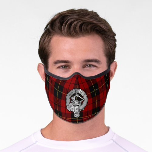 Clan Wallace Crest  Tartan Premium Face Mask