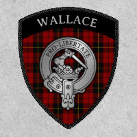 Clan Wallace Crest & Tartan Shield Patch