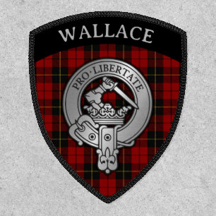 Clan Wallace Crest & Tartan Shield Patch