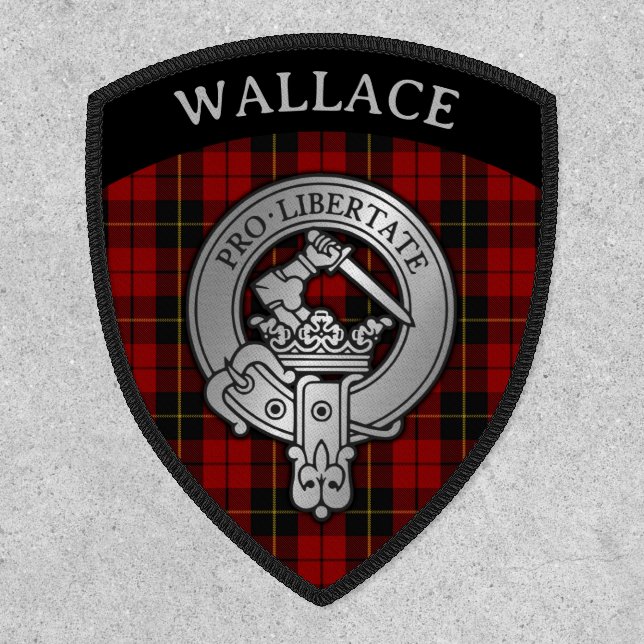 Clan Wallace Crest & Tartan Shield Patch (Front)