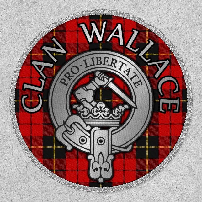 Clan Wallace Crest & Tartan Shield Patch (Front)