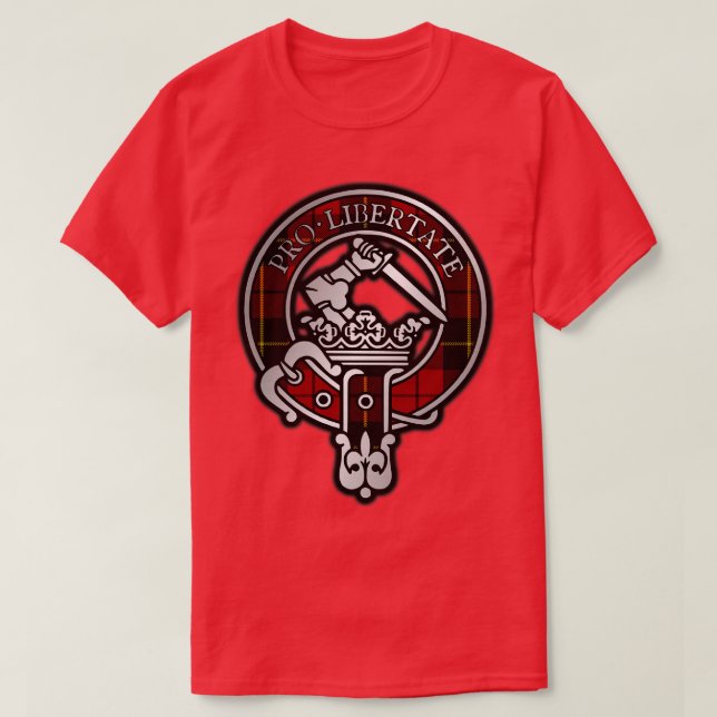 Clan Wallace Crest Tartan T-Shirt (Design Front)