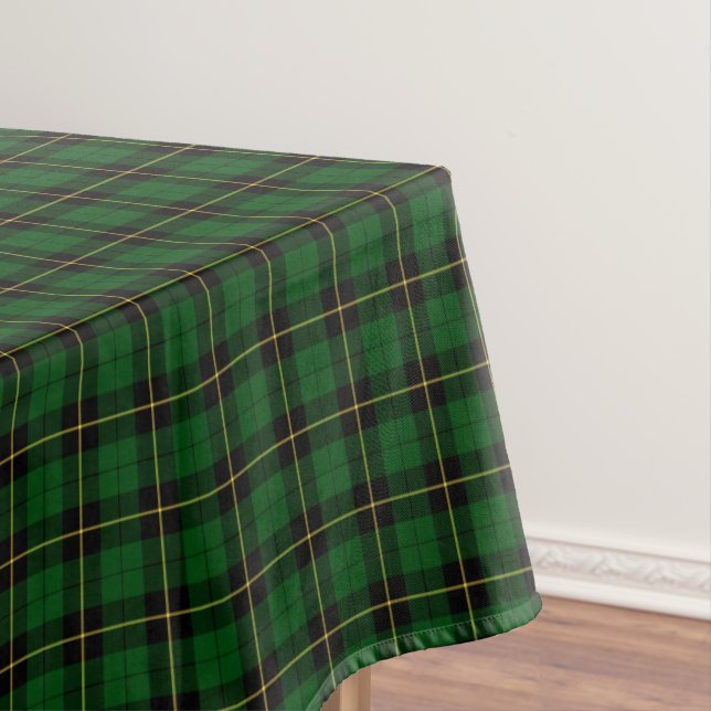 Clan Wallace Green and Black Hunting Tartan Tablecloth (In Situ)