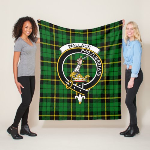 Clan Wallace Green Tartan Plaid Fleece Blanket