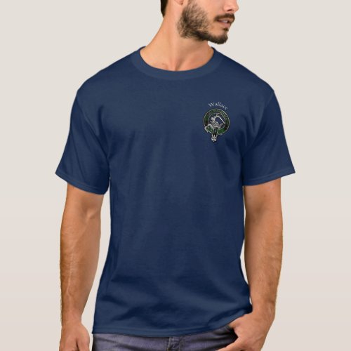 Clan Wallace Hunting Tartan Crest T_Shirt