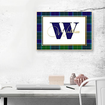 Clan Wallace Monogram And Name On Plaid Foil Prints by Everythingplaid at Zazzle
