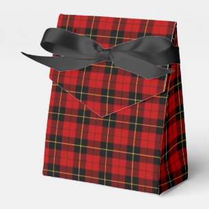 Clan Wallace Red and Black Scottish Tartan Favor Boxes