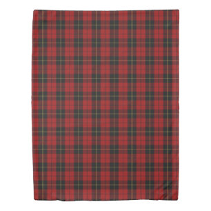 Clan Wallace Scottish Accents Red Black Tartan Duvet Cover