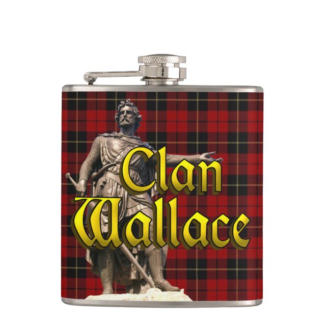 Clan Wallace Scottish Freedom Hip Flask (Front)