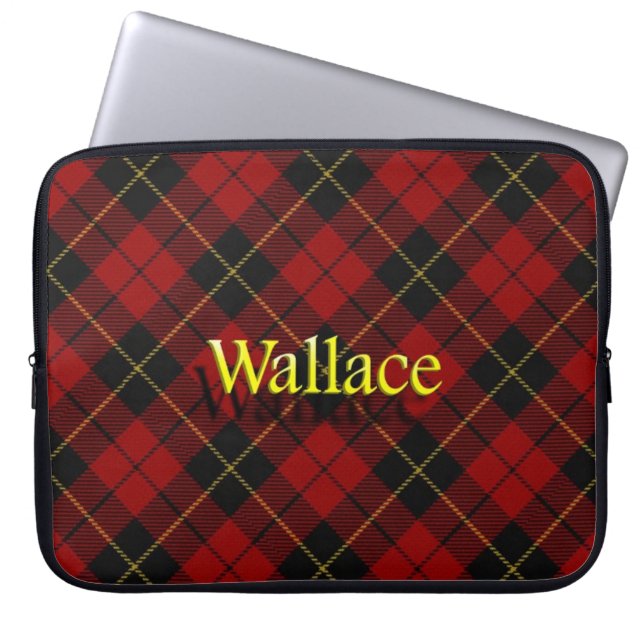 Clan Wallace Scottish Tartan Laptop Sleeve (Front)