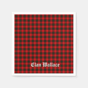Clan Wallace Tartan and Text Napkins
