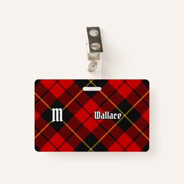 Clan Wallace Tartan Badge (Front with Clip)