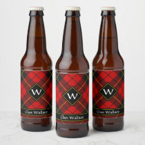 Clan Wallace Tartan Beer Bottle Label