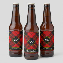 Clan Wallace Tartan Beer Bottle Label