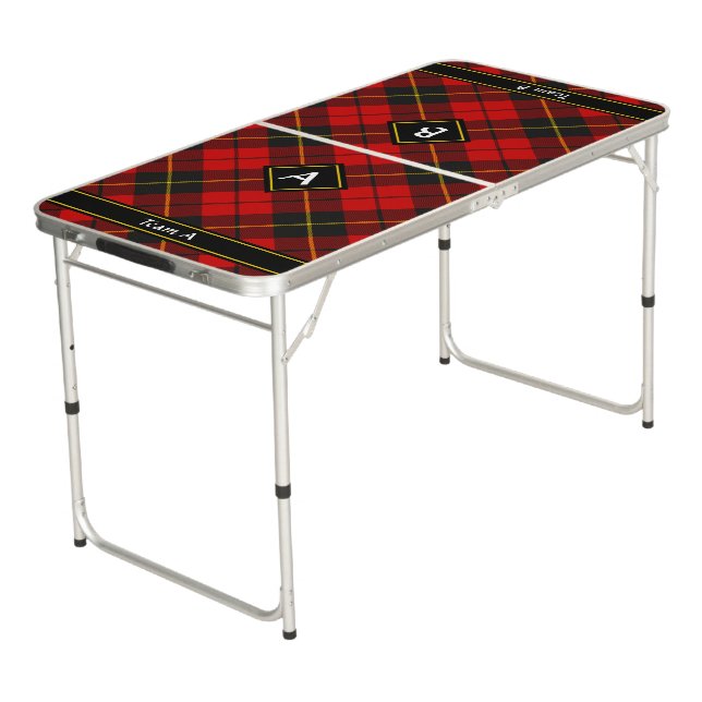Clan Wallace Tartan Beer Pong Table (Angled)