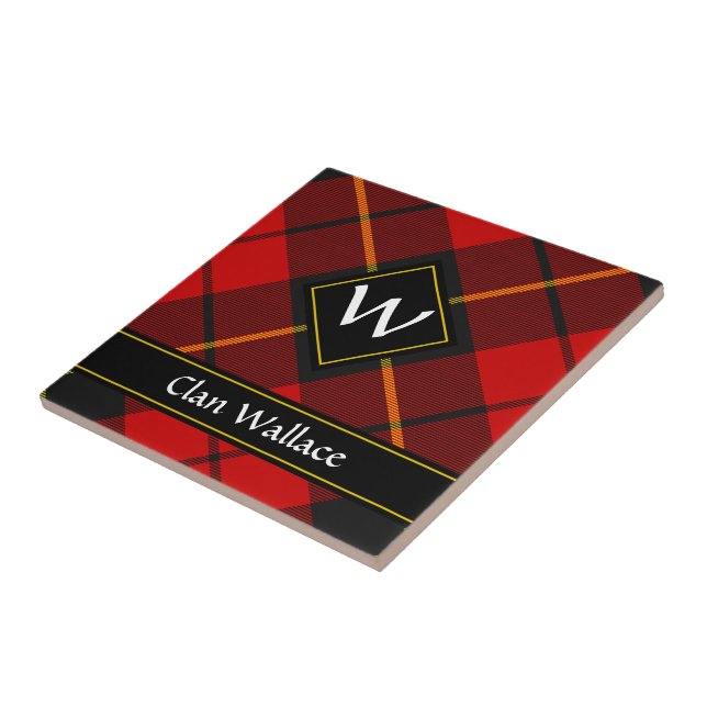 Clan Wallace Tartan Ceramic Tile (Side)