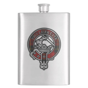 Clan Wallace Tartan Crest Flask