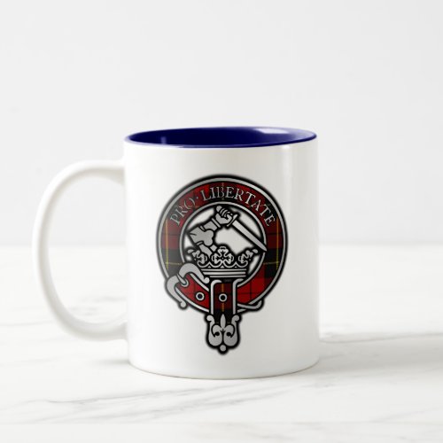 Clan Wallace Tartan Crest  Two_Tone Coffee Mug