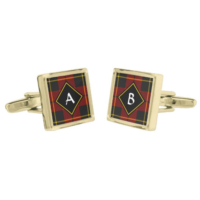Clan Wallace Tartan Cufflinks (Angled)