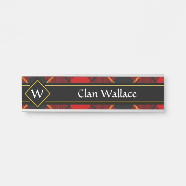 Clan Wallace Tartan Door Sign (Front)