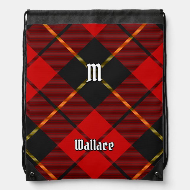 Clan Wallace Tartan Drawstring Bag (Front)