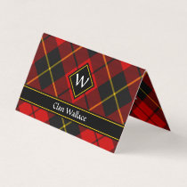 Clan Wallace Tartan Horizontal Folded Business Card