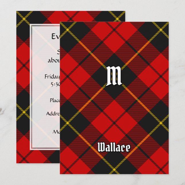 Clan Wallace Tartan Invitation (Front/Back)