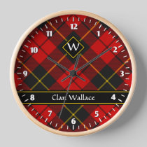 Clan Wallace Tartan Large Clock