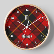 Clan Wallace Tartan Large Clock