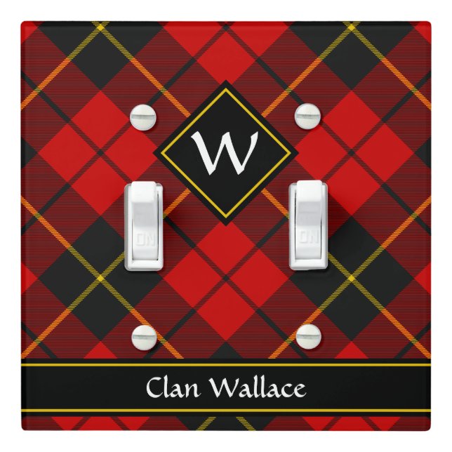 Clan Wallace Tartan Light Switch Cover (In Situ)
