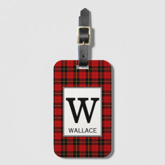 Clan Wallace Tartan Monogrammed Luggage Tag