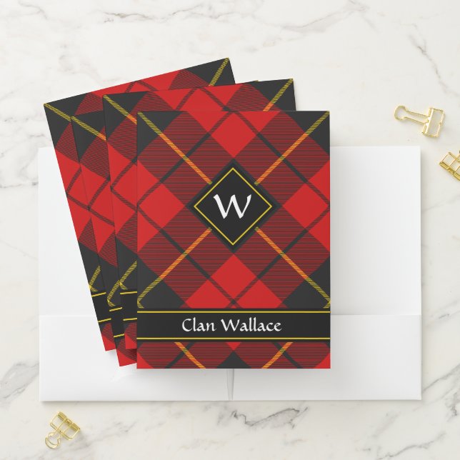Clan Wallace Tartan Pocket Folder (In Situ)