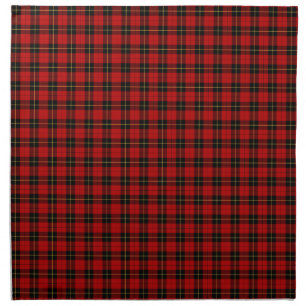 Clan Wallace Tartan Red and Black Plaid Cloth Napkin
