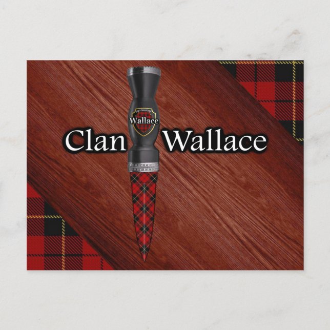 Clan Wallace Tartan Sgian Dubh Blade Postcard (Front)
