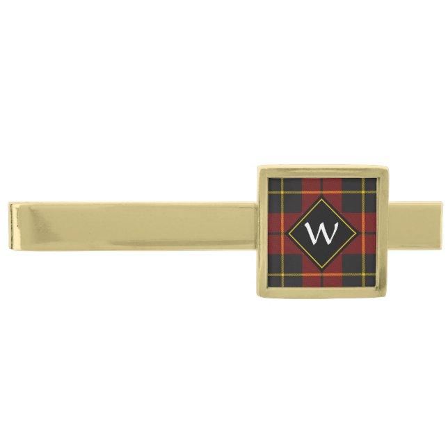 Clan Wallace Tartan Silver Finish Tie Bar (Front)