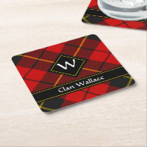 Clan Wallace Tartan Square Paper Coaster