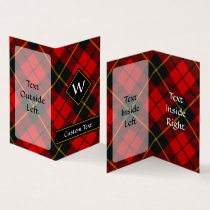 Clan Wallace Tartan Vertical Folded Business Card