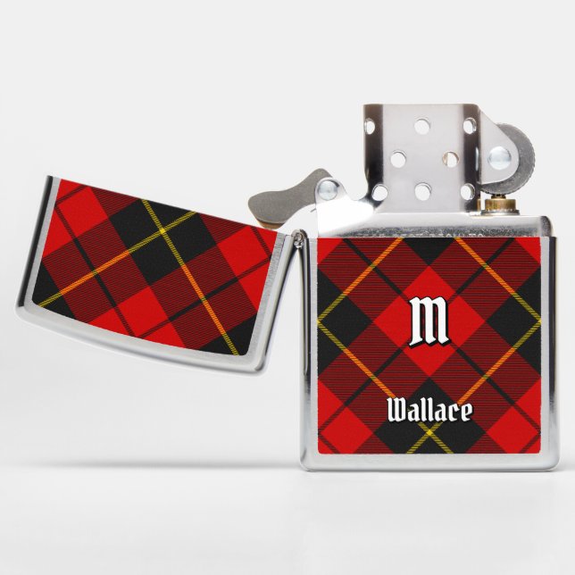 Clan Wallace Tartan Zippo Lighter (Opened)