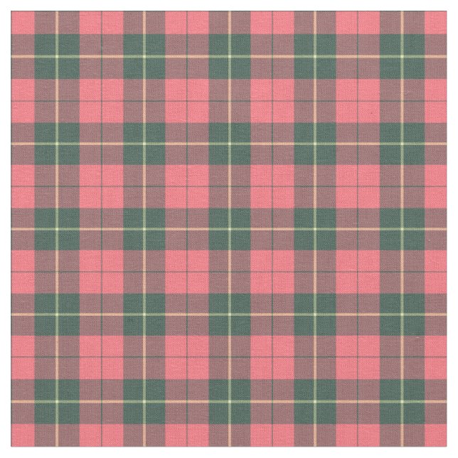 Clan Wallace Weathered Tartan Fabric (Close Up)