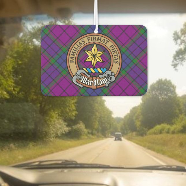 Clan Wardlaw Crest over Tartan Air Freshener (Creator Uploaded)